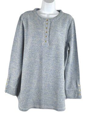 Soft Surroundings El Chaten Sweater Pullover Top XL Heather Blue Mix NWT TP-3871